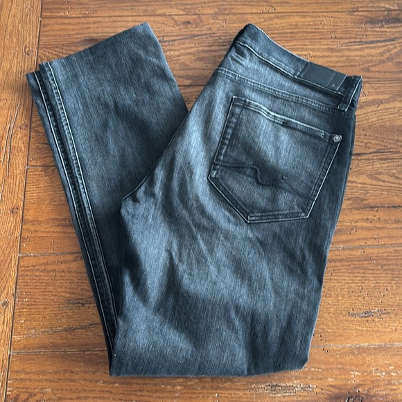 7 for all mankind Airweft Slimmy Como Jeans Black Faded Men’s Size 33 x 29 - Picture 14 of 16